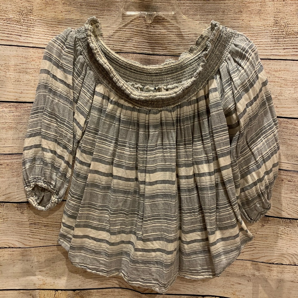 Forever 21 Peasant Striped Blouse